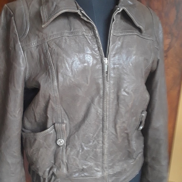 7 For All Mankind Brown/Khaki Fly-in-style Bomber - Picture 3 of 8